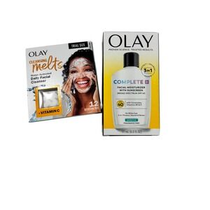 Olay Complete SPF 40 Facial Moisturizer + Cleansing Melts Trial Size Bundle